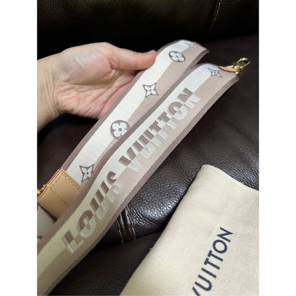 Brand New Louis Vuitton Beige Jacquard Adjustable Strap - Picture 7 of 7